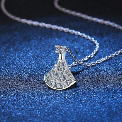 [Favorite]ELEGANT FAN-SHAPED MOISSANITE PENDANT NECKLACE