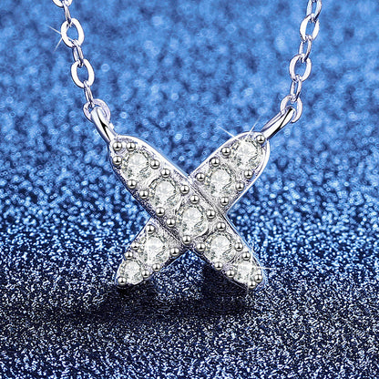 [Favorite]MODERN X-SHAPE PAVÉ MOISSANITE NECKLACE