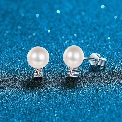 [Favorite]ELEGANT NATURAL PEARL & MOISSANITE DROP EARRINGS