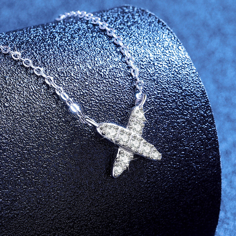 [Favorite]MODERN X-SHAPE PAVÉ MOISSANITE NECKLACE