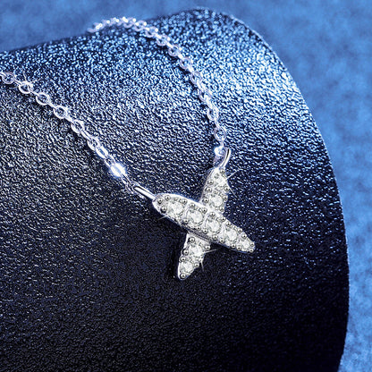 [Favorite]MODERN X-SHAPE PAVÉ MOISSANITE NECKLACE