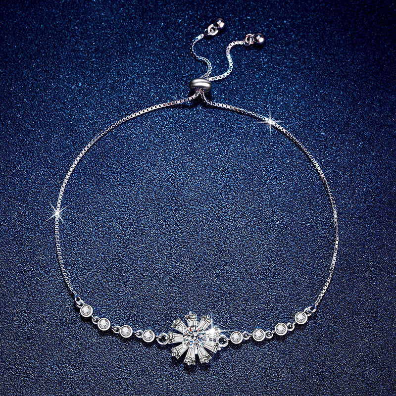 [Favorite]RADIANT ICY CRYSTAL SUNFLOWER MOISSANITE BRACELET