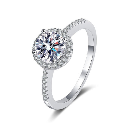 [Favorite]RADIANT ROUND HALO MOISSANITE ENGAGEMENT RING