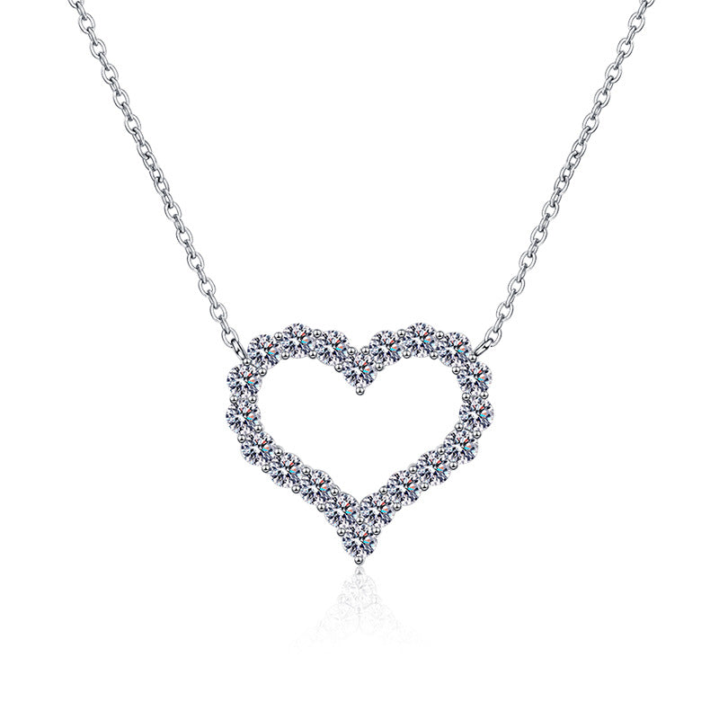 [Favorite]ROMANTIC HEART MOISSANITE PENDANT NECKLACE
