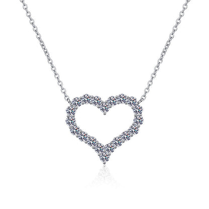[Favorite]ROMANTIC HEART MOISSANITE PENDANT NECKLACE