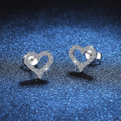 [Favorite]SPARKLING HEART-SHAPED MOISSANITE STUD EARRINGS