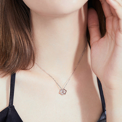 [Favorite]GEOMETRIC SUGAR-CUBE MOISSANITE NECKLACE