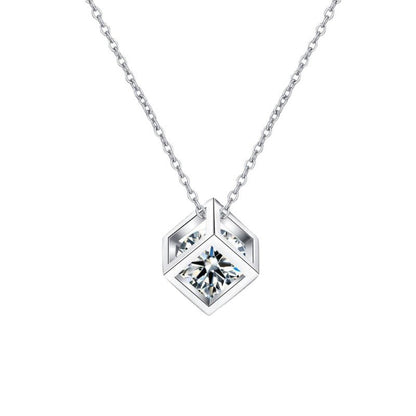 [Favorite]GEOMETRIC SUGAR-CUBE MOISSANITE NECKLACE