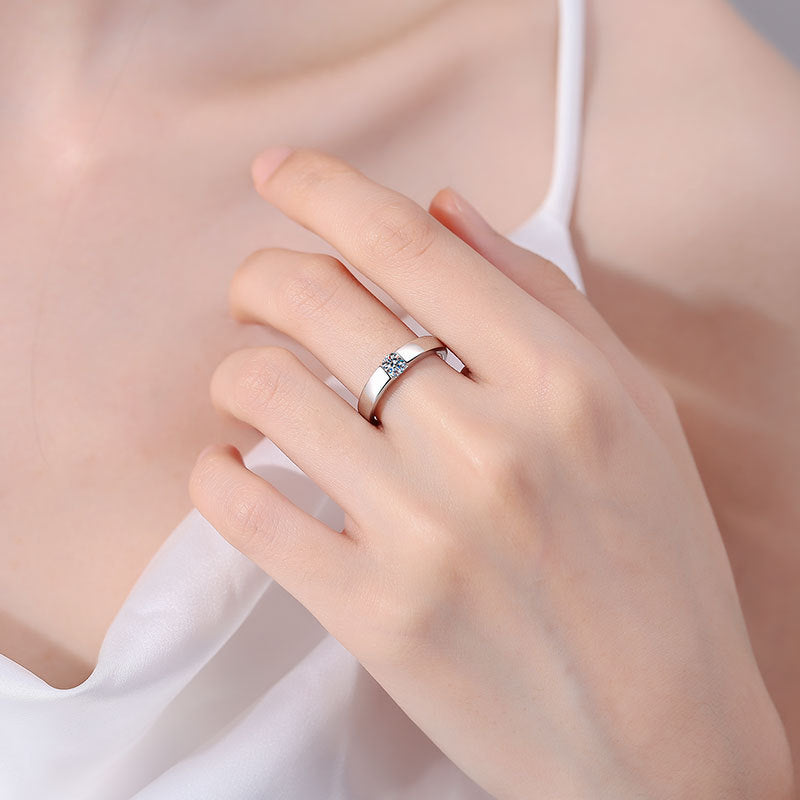 [Favorite]SLEEK MINIMALIST COUPLE'S MOISSANITE RING