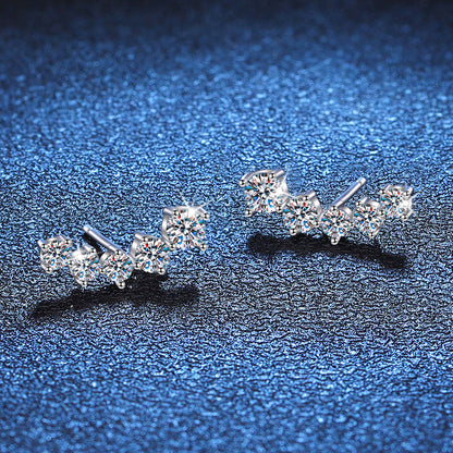 [Favorite]SPARKLING SMILE ARC MOISSANITE STUD EARRINGS