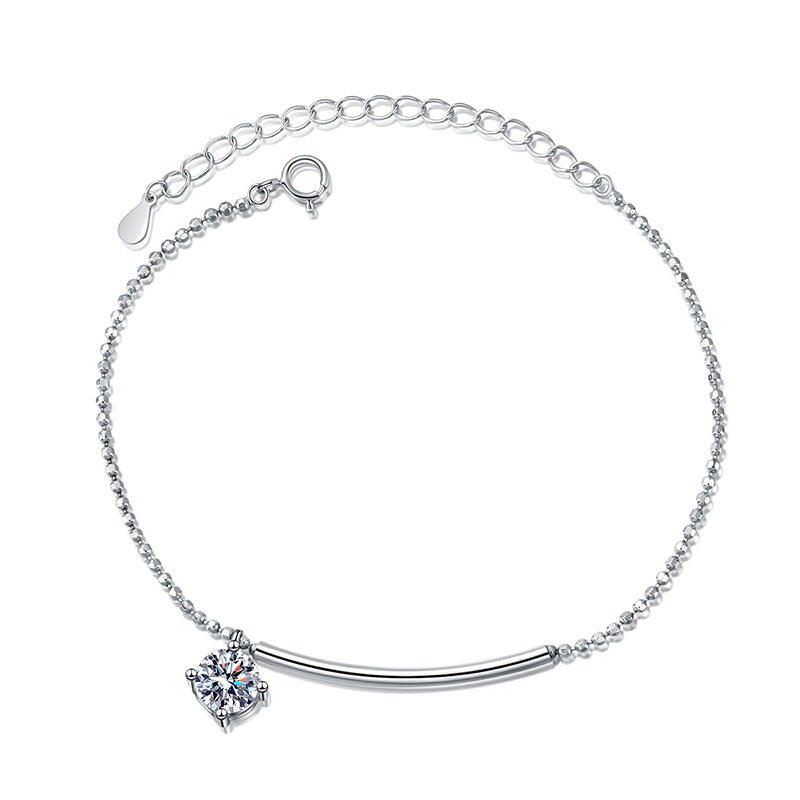[Favorite]ELEGANT HALF-MOON CURVE MOISSANITE BRACELET