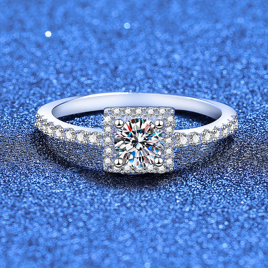 [Favorite]DAINTY SUGAR-CUBE MOISSANITE RING
