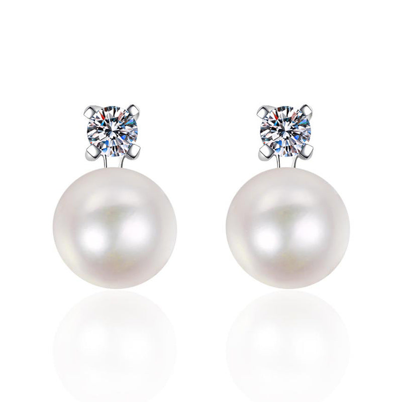 [Favorite]ELEGANT NATURAL PEARL & MOISSANITE DROP EARRINGS