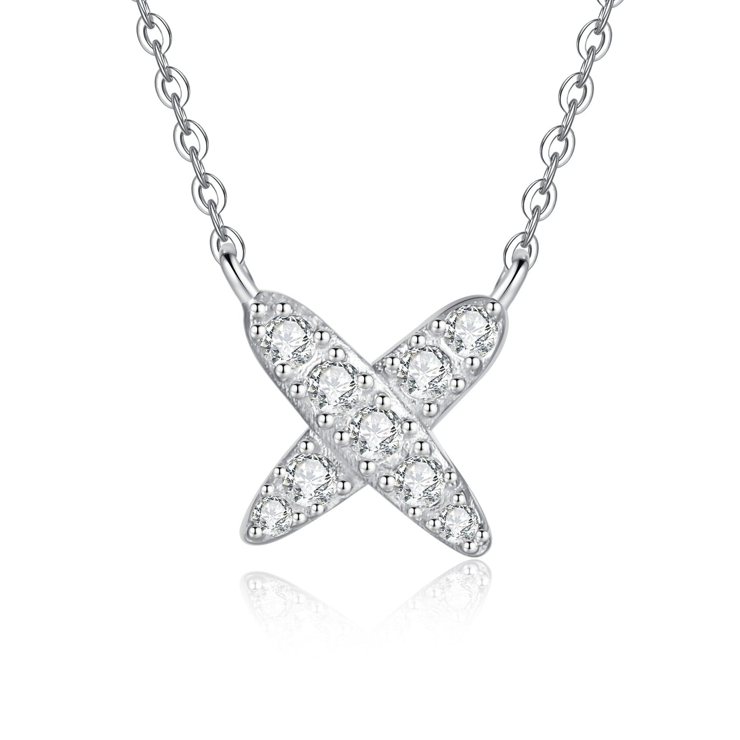 [Favorite]MODERN X-SHAPE PAVÉ MOISSANITE NECKLACE