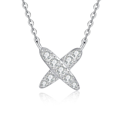 [Favorite]MODERN X-SHAPE PAVÉ MOISSANITE NECKLACE