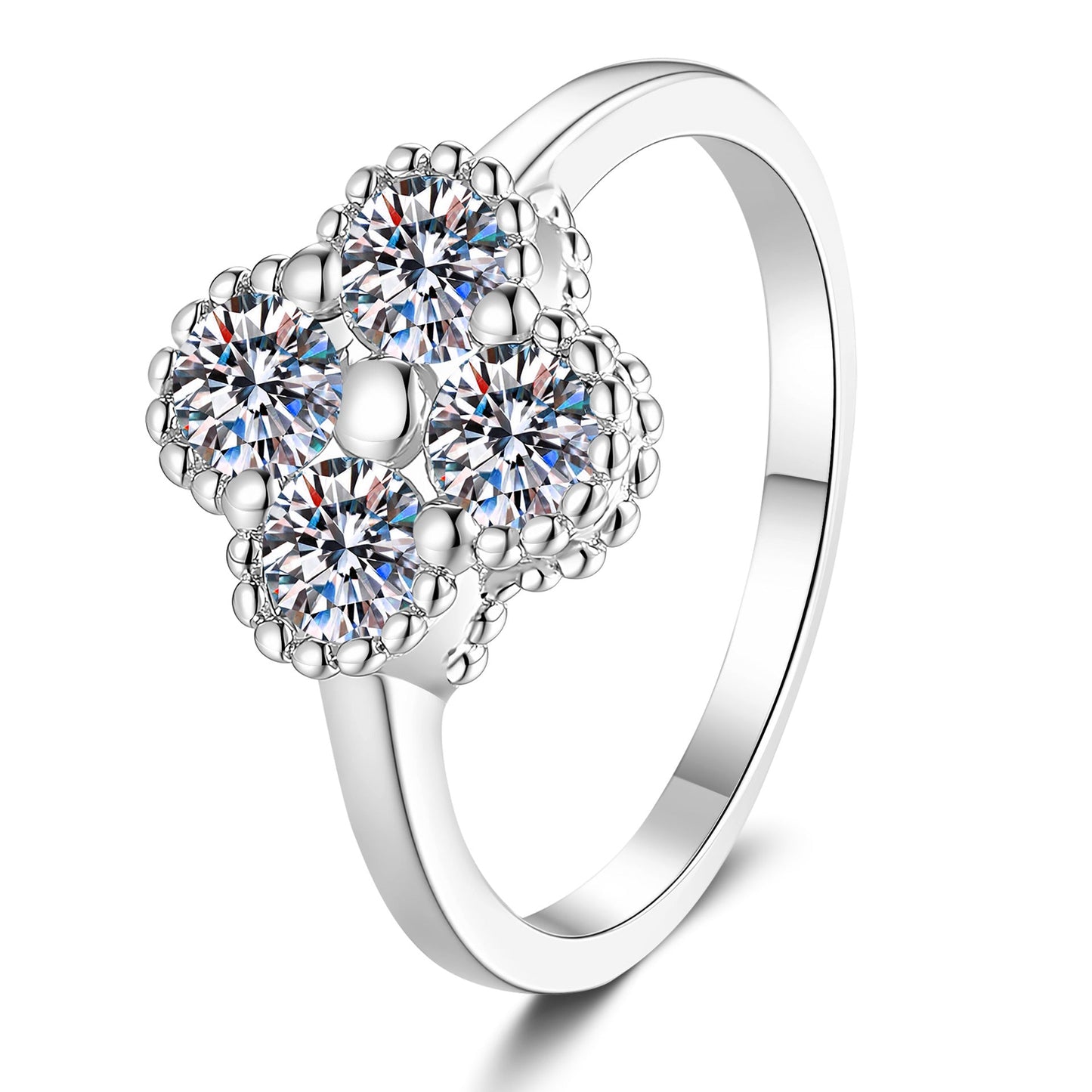 [Favorite]ELEGANT FOUR-LEAF CLOVER MOISSANITE RING