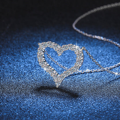 [Favorite]ROMANTIC HEART MOISSANITE PENDANT NECKLACE