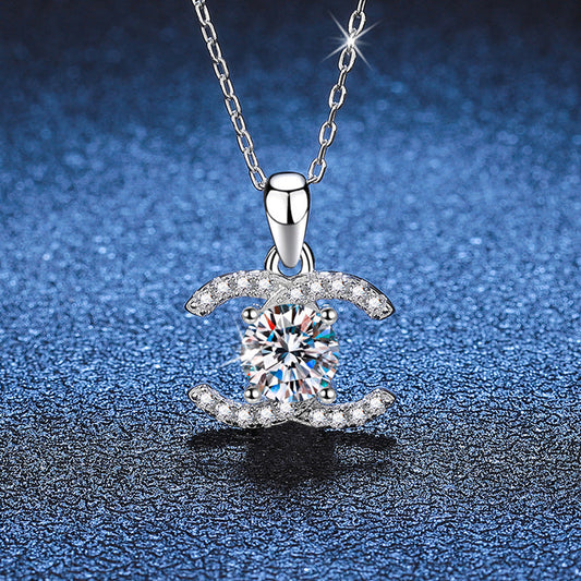 [Favorite]CLASSIC INTERLOCKING MOISSANITE PENDANT NECKLACE