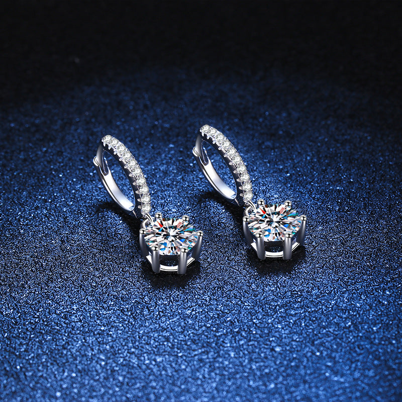 [Favorite]CLASSIC 6-PRONG MOISSANITE DROP EARRINGS