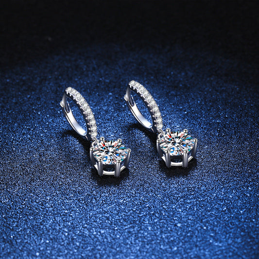 [Favorite]CLASSIC 6-PRONG MOISSANITE DROP EARRINGS