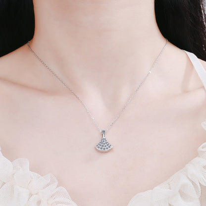 [Favorite]ELEGANT FAN-SHAPED MOISSANITE PENDANT NECKLACE