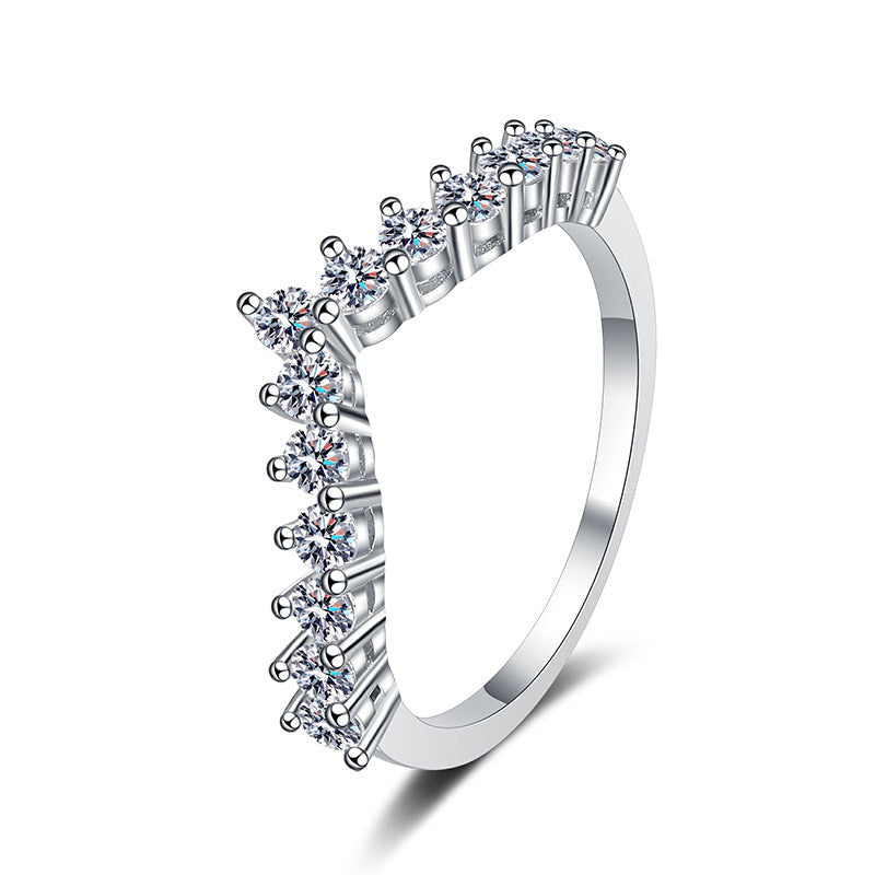 [Favorite]ELEGANT V-SHAPED CHEVRON MOISSANITE RING