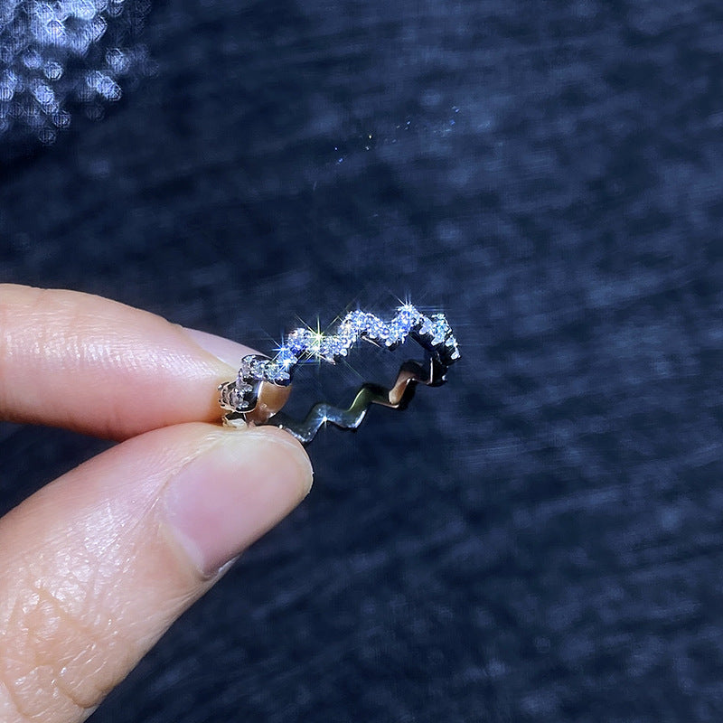 [Favorite]CHIC WAVY MOISSANITE ETERNITY RING