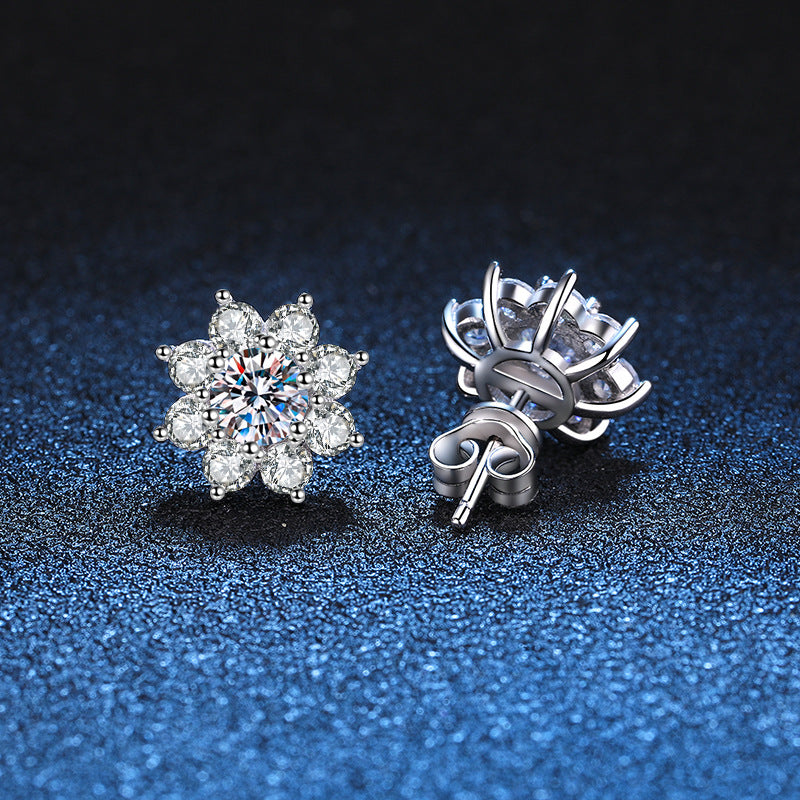 [Favorite]RADIANT SUNFLOWER MOISSANITE STUD EARRINGS