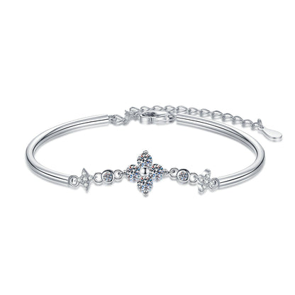 [Favorite]CLOVER & TWIN-STAR MOISSANITE BRACELET