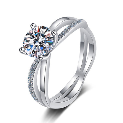 [Favorite]ELEGANT 4-PRONG CROSSOVER MOISSANITE ENGAGEMENT RING