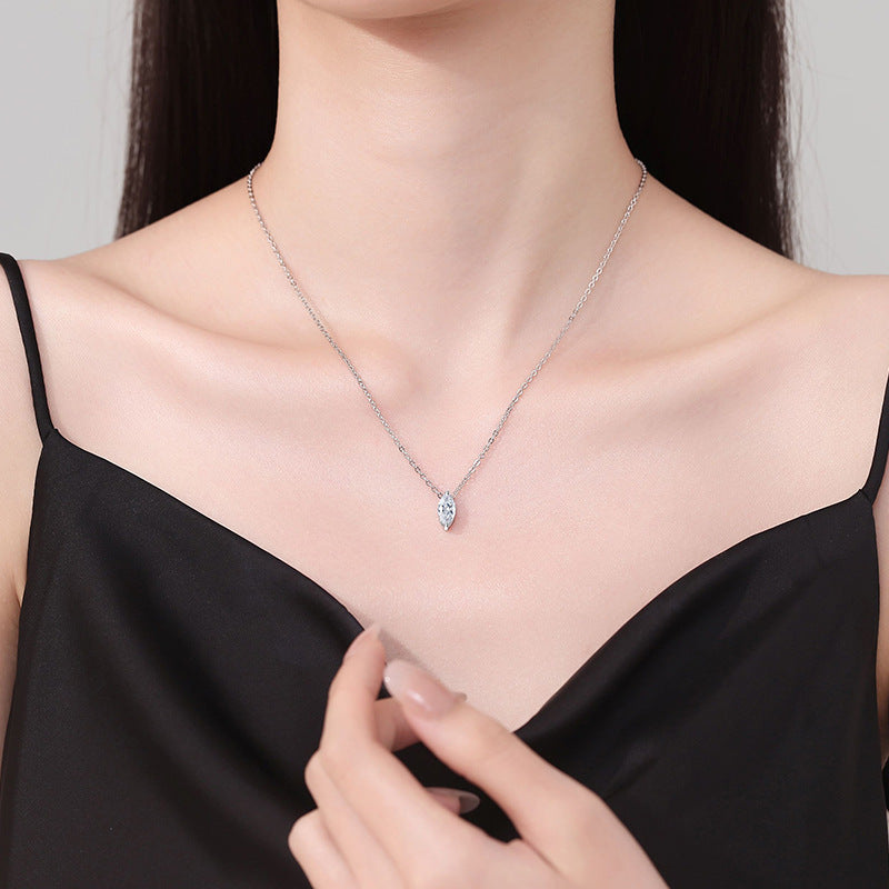 [Favorite]SOPHISTICATED MARQUISE-CUT MOISSANITE PENDANT NECKLACE