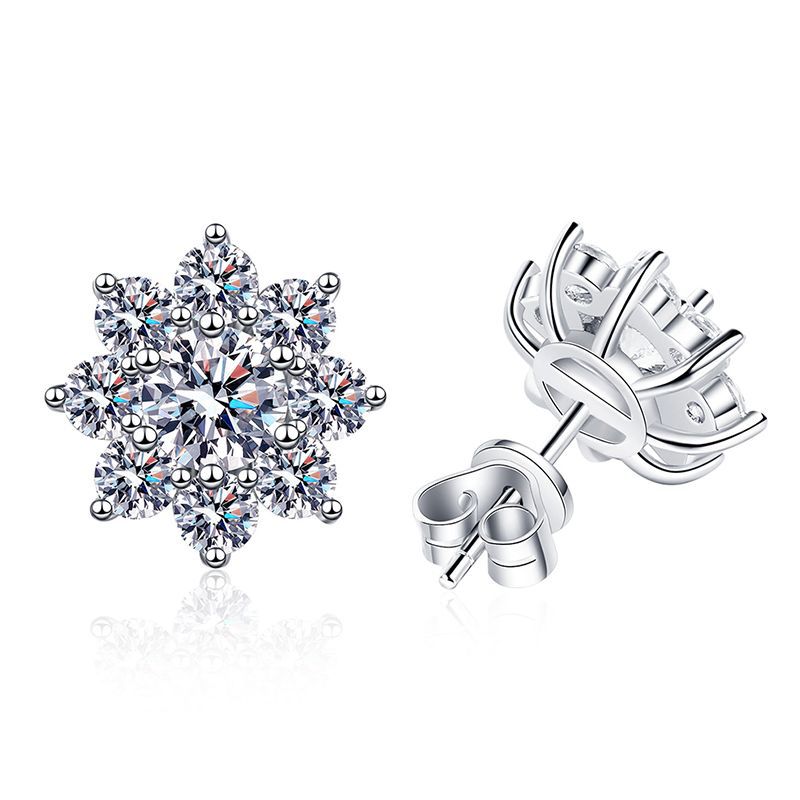 [Favorite]RADIANT SUNFLOWER MOISSANITE STUD EARRINGS