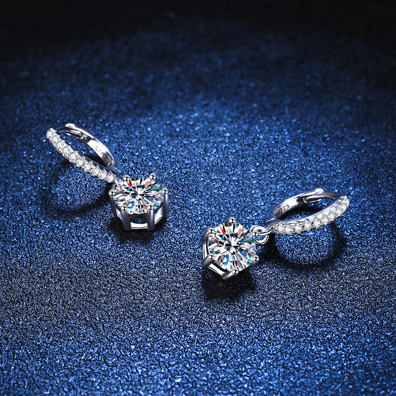 [Favorite]CLASSIC 6-PRONG MOISSANITE DROP EARRINGS
