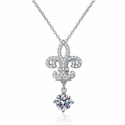 [Favorite]ROYAL FLEUR-DE-LIS MOISSANITE PENDANT NECKLACE
