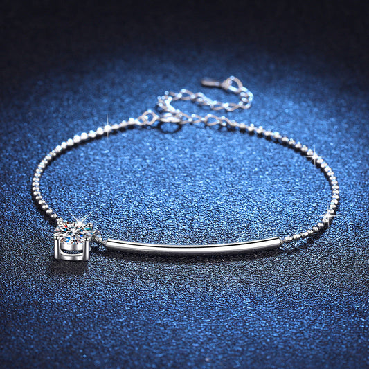 [Favorite]ELEGANT HALF-MOON CURVE MOISSANITE BRACELET
