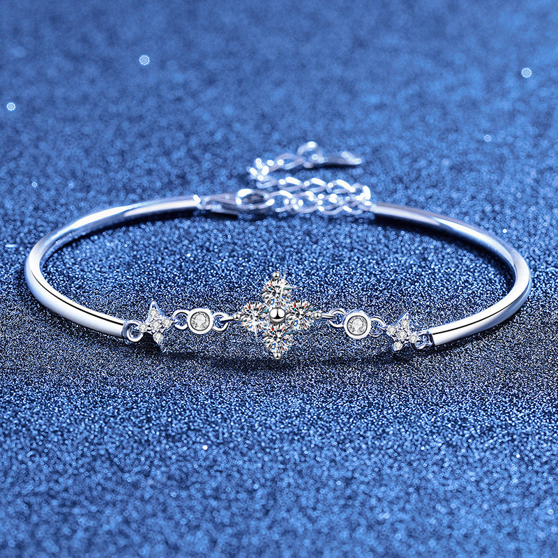 [Favorite]CLOVER & TWIN-STAR MOISSANITE BRACELET