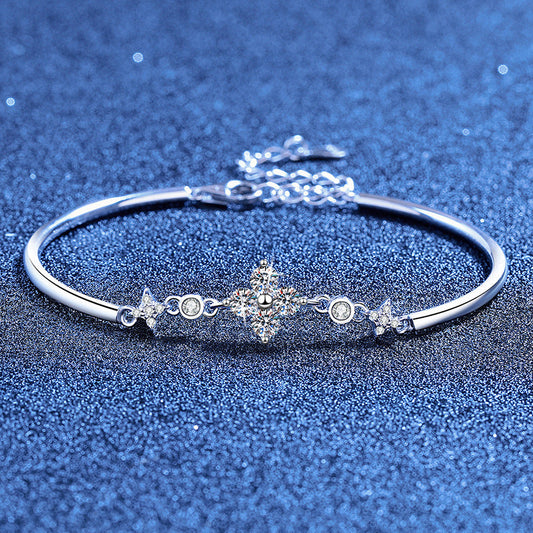 [Favorite]CLOVER & TWIN-STAR MOISSANITE BRACELET