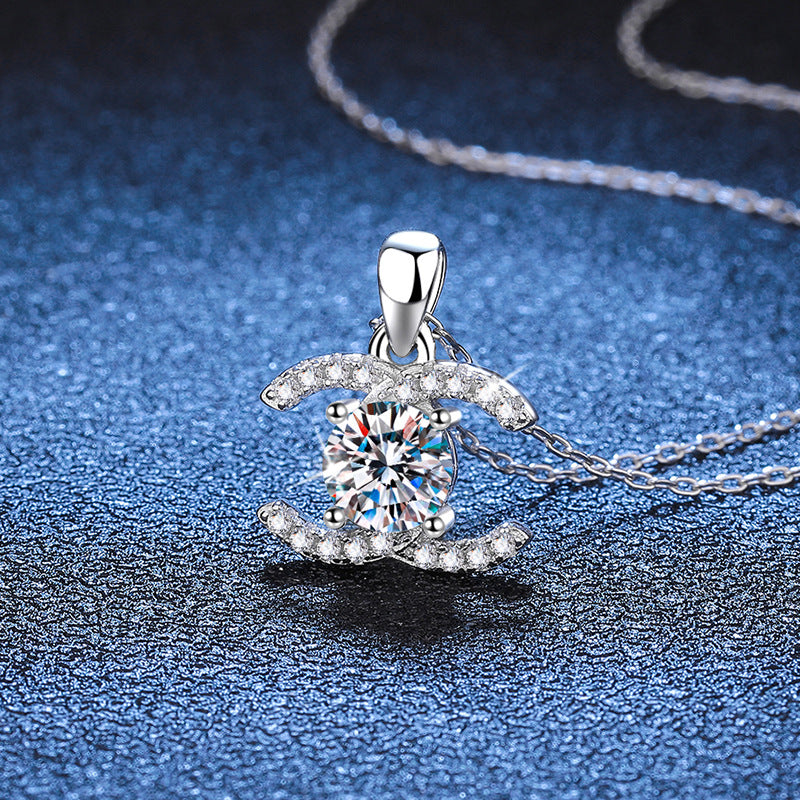 [Favorite]CLASSIC INTERLOCKING MOISSANITE PENDANT NECKLACE