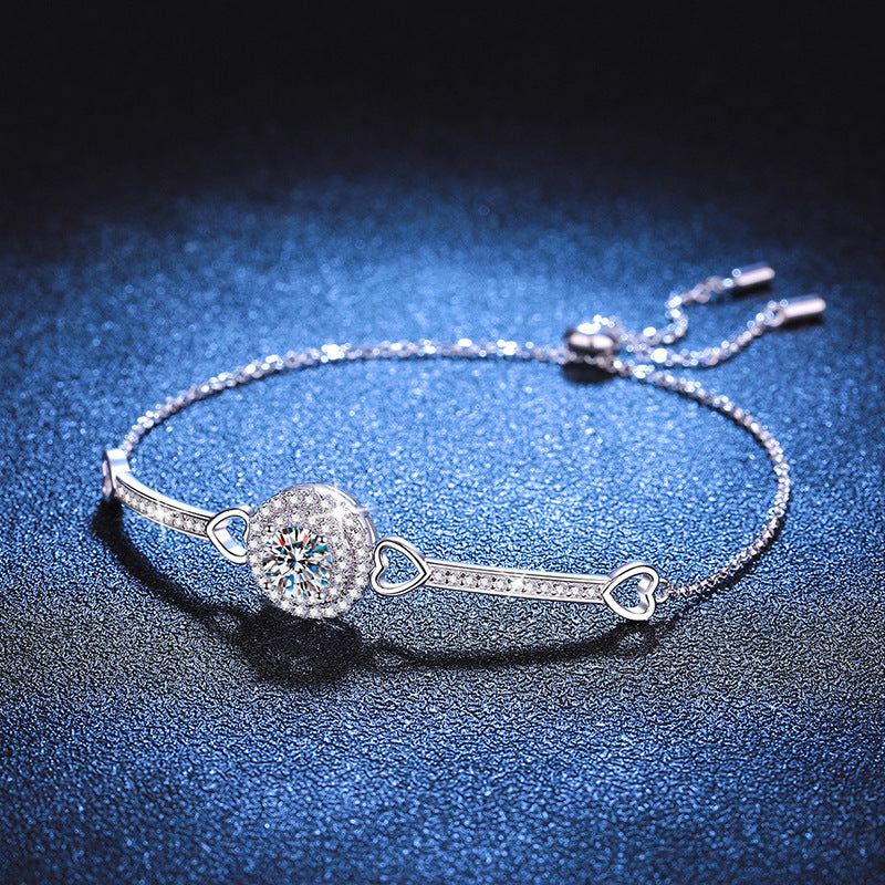 [Favorite]INTERLOCKING HEART & CIRCLE MOISSANITE BRACELET