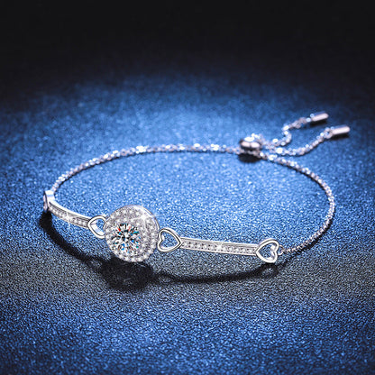 [Favorite]INTERLOCKING HEART & CIRCLE MOISSANITE BRACELET
