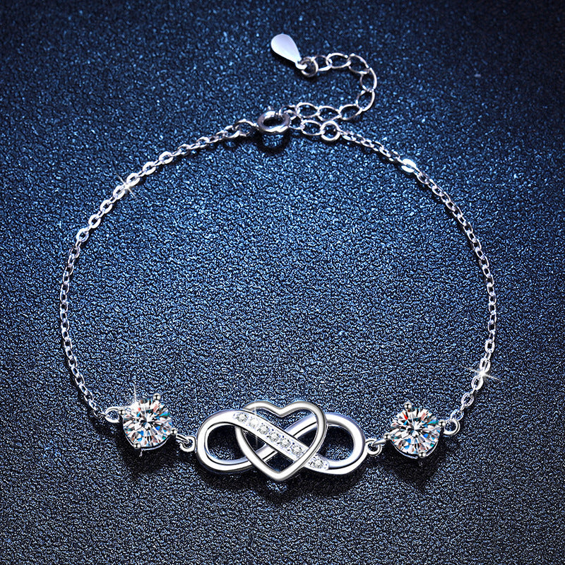 [Favorite]DOUBLE-STONE "LOVE LINK" MOISSANITE BRACELET