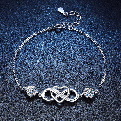 [Favorite]DOUBLE-STONE "LOVE LINK" MOISSANITE BRACELET