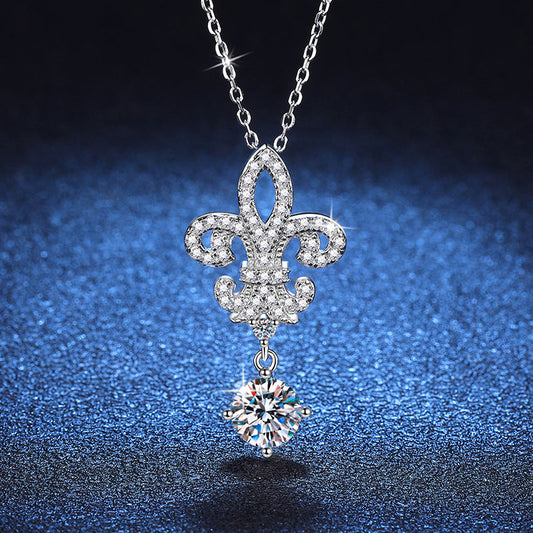 [Favorite]ROYAL FLEUR-DE-LIS MOISSANITE PENDANT NECKLACE