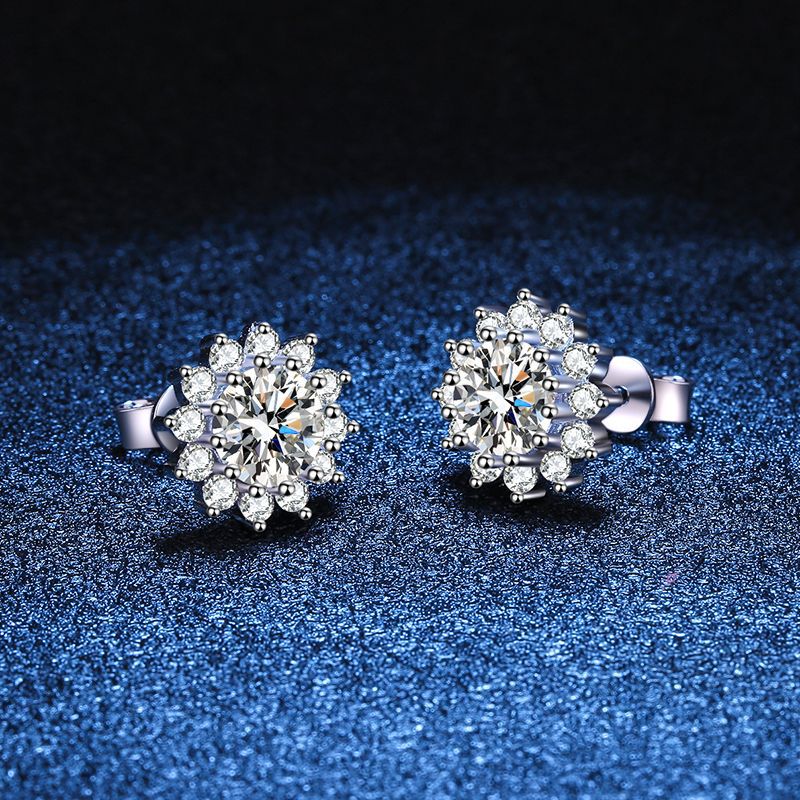 [Favorite]BLOOMING SUNFLOWER MOISSANITE STUD EARRINGS