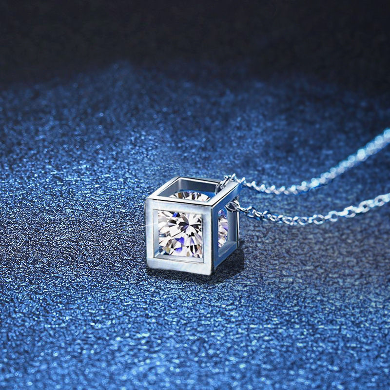 [Favorite]GEOMETRIC SUGAR-CUBE MOISSANITE NECKLACE