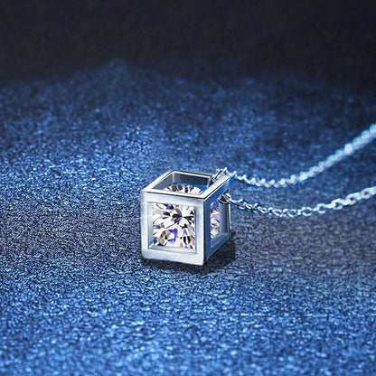 [Favorite]GEOMETRIC SUGAR-CUBE MOISSANITE NECKLACE
