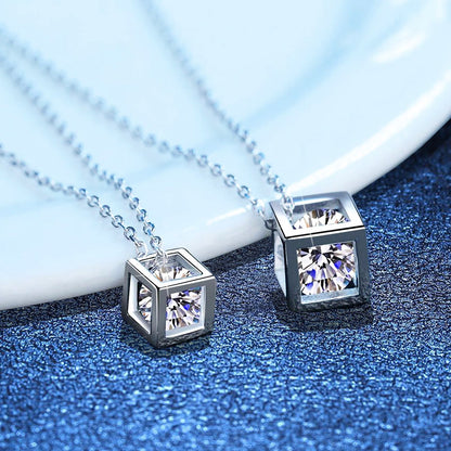 [Favorite]GEOMETRIC SUGAR-CUBE MOISSANITE NECKLACE