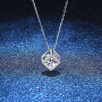[Favorite]GEOMETRIC SUGAR-CUBE MOISSANITE NECKLACE