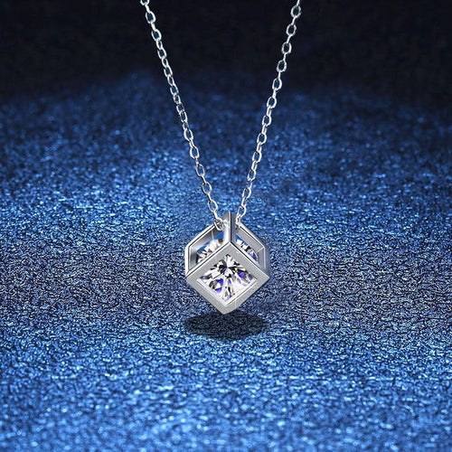 [Favorite]GEOMETRIC SUGAR-CUBE MOISSANITE NECKLACE