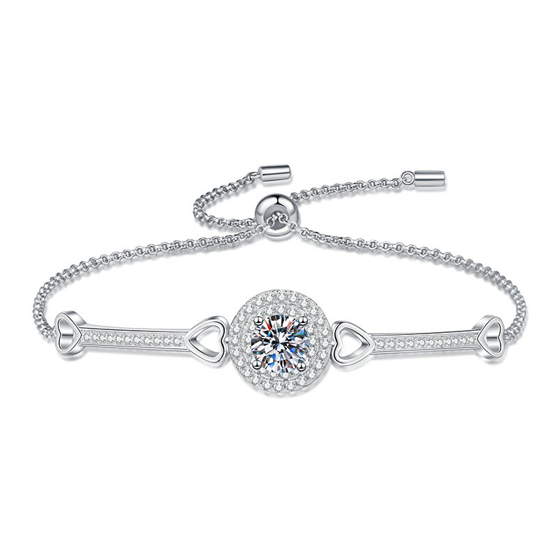 [Favorite]INTERLOCKING HEART & CIRCLE MOISSANITE BRACELET